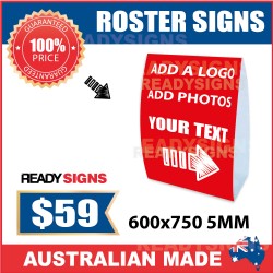 Roster Sign - Large 600mm x 750mm x 5MM